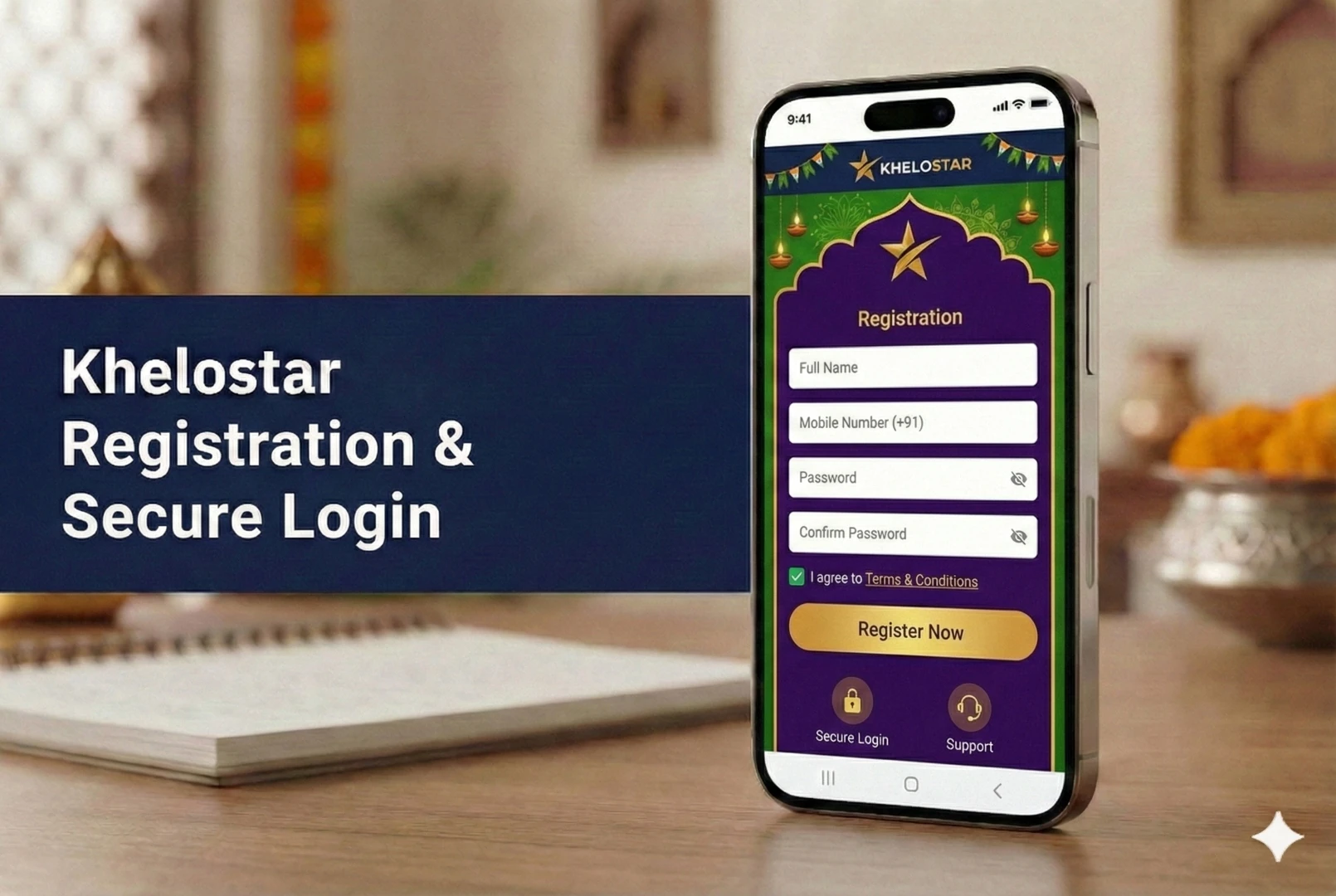 Khelostar Registration and Secure Login